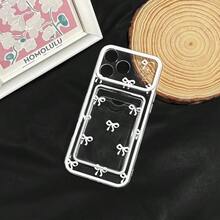 NITITOP Compatible 17 Pro With Card Holder Cute Bow Ribbon Women Girls Colorful Frame Soft TPU Wallet Shockproof Protective Cover - WhiteCreative Cartoon Phone, Shockproof And Drop-Resistant Full Protect, Suitable 17/17ProMax/IPhone16/16Plus/16Pro/16ProMax, IPhone15/15Plus/15Pro/15ProMax, IPhone14/14Plus/14Pro/14ProMax, IPhone13/13Pro/13ProMax,Girlfriend, Boyfriend, Valentine's Day, - 無色 - 查看 3