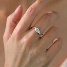 Fashionable White Rotating Elliptical Geometric Ring, Synthetic Cubic Zirconia, Daily Wear & Gift Jewelry For Women - White - View 6