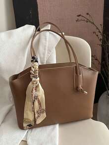 New Design Luxurious Graphic Versatile Women Shoulder Tote Bag, New Fashionable Big Bags Women , Office - Nâu 4 - Xem 2