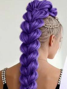 26英寸紫色弹力发箍，动漫角色扮演假发，马尾辫款式，适合女性 - 彩色 - 查看 5