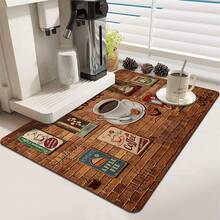 1pc Coffee Bar Mat, Kitchen Utensil Drying Mat, With "Coffee Bar" Design, Suitable For Countertop And Dining Table, Countertop Protection, Coffee Mat - Multicolor - View 7
