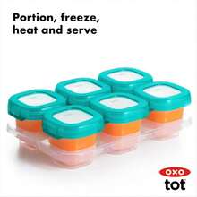 OXO Tot 61114400 Juego Contenedores Alimentos A, 59 ml, 6 Piezas, Multicolor, 2 Ounce, 2 Ounce - ColorA - Ver 2