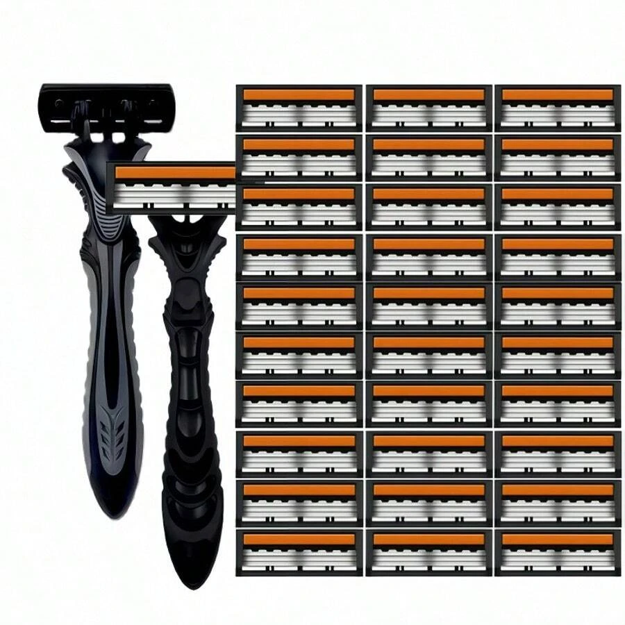 Safety Razors, Manual Shaving Razors, 3-Layres Blade Razors, Replacement Razor Blades, Hair Care Tools, Traditional Safety Razors For Smooth Shaving Travel