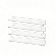 6pcs 12-Inch Transparent Acrylic Nail Polish Rack, Wall-Mounted Nail Polish Storage Box And Organizer - Clear - View 8