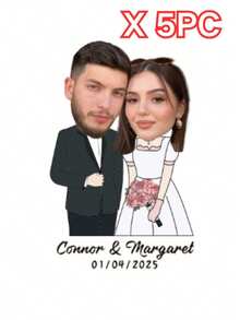 1/3/5pcs Custom Creative Wedding Keychain With Personalized Acrylic Photo Portrait - Customize Couple Photos And Text, Personalized Photo Keychains, Wedding, Anniversary, Valentine's Day Gifts - Multicolor - View 15