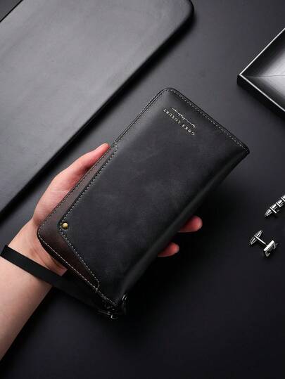 SHABILI محفظة رجالية جديدة بفتحات متعددة للبطاقات، محفظة طويلة كاجوال، حقيبة قابضة سعة كبيرة، محفظة هاتف وحقيبة نقود للرجال، محفظة نقود، محفظة معصم، ضروريات السفر الصيفية