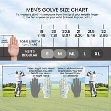 FINGER TEN Golf Glove Men Left Hand 1 Pack With Ball Marker For Right Handed Golfers, Stylish Palm Tree Pattern With Breathable All-Weather Grip And Comfortable Design For Confident Swing - White - View 7