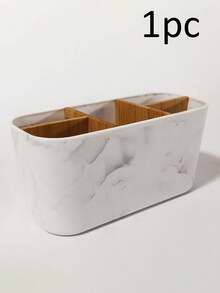 Soporte para cepillos de dientes de plástico negro con 5 ranuras y divisor, organizador de almacenamiento independiente para el baño para cepillos de dientes, pasta de dientes, maquinillas de afeitar, decoración de estilo moderno para encimera, baño/sala de estar/almacenamiento en el hogar - Multicolor - Ver 13