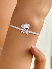 2 piezas de cuentas colgantes de koala y elefante, adecuadas para hacer pulseras DIY, joyería de mujer - Plateado - Ver 7