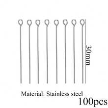 50/100个不锈钢极简弯针 T型针 串珠针 九字针 串珠连接针 耳环手链DIY饰品配件制作 - 頭針 - 查看 9