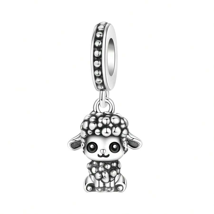 CYMYSS 1件可爱卡通风格925镀银绵羊吊坠，情人节/生日送给女性的礼物 - 彩色 - 查看 1