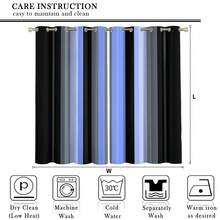 2 piezas Cortinas transparentes con estampado de rayas degradadas de alta definición, material de poliéster resistente a la decoloración, lavable a mano/máquina, con ojales para varilla, adecuado para decoración de dormitorio y sala de estar - Multicolor - Ver 4
