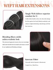 30 Inch 200g Heat Resistant Synthetic Straight Hair Weave, 100% Futura Sewn-In Natural Black Hair Extensions For Women - Multicolor - View 5