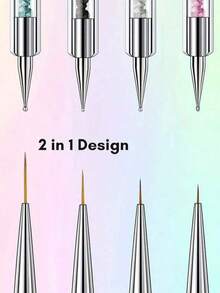 5pcs Double-Ended Nail Art Liner Brushes, Nail Detailing Tools, Nail Art Supplies, Back To School Nail Art Tools, Suitable For Nail Stickers - Pen - View 6