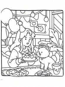 1 Adult & Kids Cat Themed Coloring Book, Learning Supplies & Toys, Suitable For Back To School, Simple Bold Design, Great For Christmas, Halloween, Birthday, Children's Day, Student Supplies - Multicolor - View 5