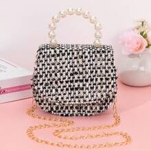 1pc Plain Rhombus Pattern Handbag & Shoulder Bag, Suitable For Outings, Back To School Gift, Holiday Gift - Diamond Pattern Solid Color - View 7