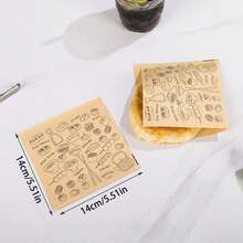 50个装三明治早餐面包袋、汉堡三角外卖袋、煎饼防油纸袋、外卖袋 - 彩色 - 查看 9