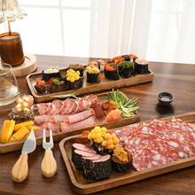 2pcs Rosewood Serving Tray, Bamboo & Wood Cheese Board, Charcuterie Platter, Appetizer Plate For Meat, Cheese, Fruit, Bread, Vegetables, Home Use (Rosewood) - Acacia Wood Pallet - View 8