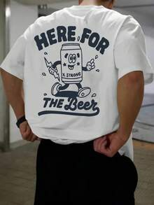 Fashionable Men Short Sleeve T-Shirt | Graphic Design | Essential For Summer | Breathable & Comfortable, Highlight Your Personalized - White - View 4