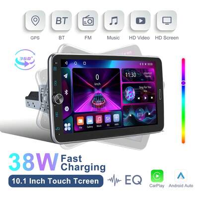 Auto Estereo 1 Din 6+32gb Pantalla Tactil Extraible Carplay&Android Auto