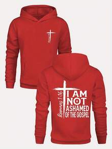 Men's I Am Not Ashamed Of Gospel Verse Hooded Sweatshirt - Beige -Lined Hoodie With Romans 1:16 Scripture Loose Fit 280g Winter Warmth Church Casual Wear & Faith-Based Gifts Essentials Hoodie Hoodie Women Sweatshirts Women Hoodies Men's Hoodie Sweatshirts Men Essentials Fear - Đỏ - Xem 6