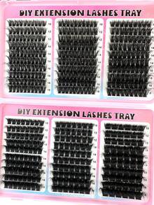 500片装200D/160D/120D/100D/80D/60D高密度睫毛册簇状合成貂毛假睫毛，浓密蓬松，纤长卷翘，0.07mm D卷度，长度10-18mm混合，自然柔软，适合各种妆容，可重复使用 - D - 查看 7