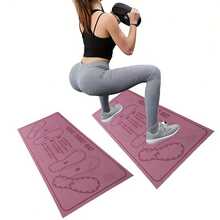 2-In-1 Colored Coded Squat Pad With Anti-Slip Surface And Impact-Absorbing Buffer Training Mat - Durable HighQuality Gym Floor Mat For Home And Gym Use, Suitable For Squats, Deadlifts, Lunges, Leg Presses And More. Red/Black Color Scheme, With Dual-Toned Anti-Slip Design That Features Targeted Muscle Training Zones, Ensuring Stability And Comfort For Strength Training And Home/Gym Workouts - 粉色 - 查看 10