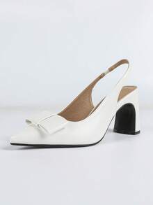 Women's Fashion PU Leather Office Shoes, Spring/Summer - White - View 7