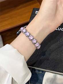 适用于 Ultra/SE 2/SE 1/Series 11/10/9/8/7/6/5/4/3/2/1，尺寸 38/40/41/42/44/45/46/49 毫米的梦幻星形弹性表带 - 紫色 - 查看 5