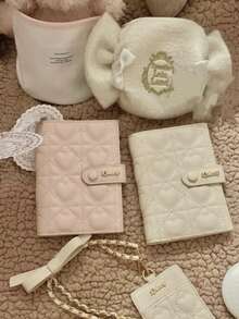 1 chiếc ví kiểu Nhật mới, nguyên bản, đa năng, ngọt ngào, dễ thương, thời trang, cổ điển, thanh lịch, thêu hình trái tim đính pha lê, chất liệu da PU mềm cao cấp, chống nước, có thể đựng thẻ, tiền xu, chứng minh thư, tiện dụng cho sử dụng hàng ngày, mua sắm, đi làm, dự tiệc, làm quà tặng. - Nhiều màu - Xem 5