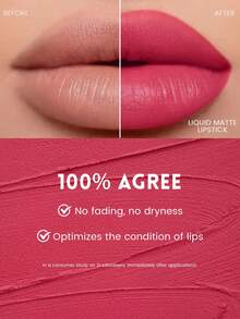 Pudaier 1pc Soft Velvet Matte Lipstick, Waterproof Long-Lasting, Suitable For All Skin Types - 12 - View 6
