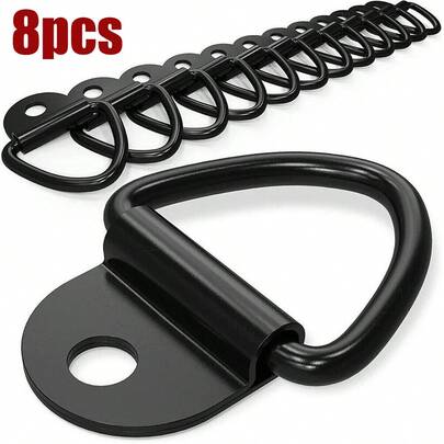 8Pcs Lashing Rings Hook Tie Down Ring Load Anchor Trailers Forged Truck Car