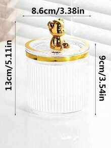 1pc Makeup Cotton Swab Storage Box With Lid, Transparent Dust-Proof Desktop Organizer - B - View 3