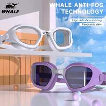 1 cặp kính bơi người lớn thiết kế hình cá voi, chống nước, chống sương mù, trong suốt, kính bơi silicon có thể điều chỉnh, unisex, phụ kiện cần thiết cho bãi biển, phụ kiện hồ bơi. - Nhiều màu - Xem 5