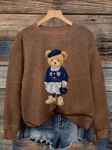 舒适保暖的泰迪熊印花T恤，适合圣帕特里克节、幸运草图案、狂欢节、马年、情人节等场合，是送给女性的绝佳情人节礼物，也是情人节休闲装的理想之选。这款T恤还带有2026年狂欢节、马元素狂欢节、返校季穿搭灵感、返校必备单品、开学第一天等元素，是2026年返校季春季服装的理想之选。 - 棕色 - 查看 3