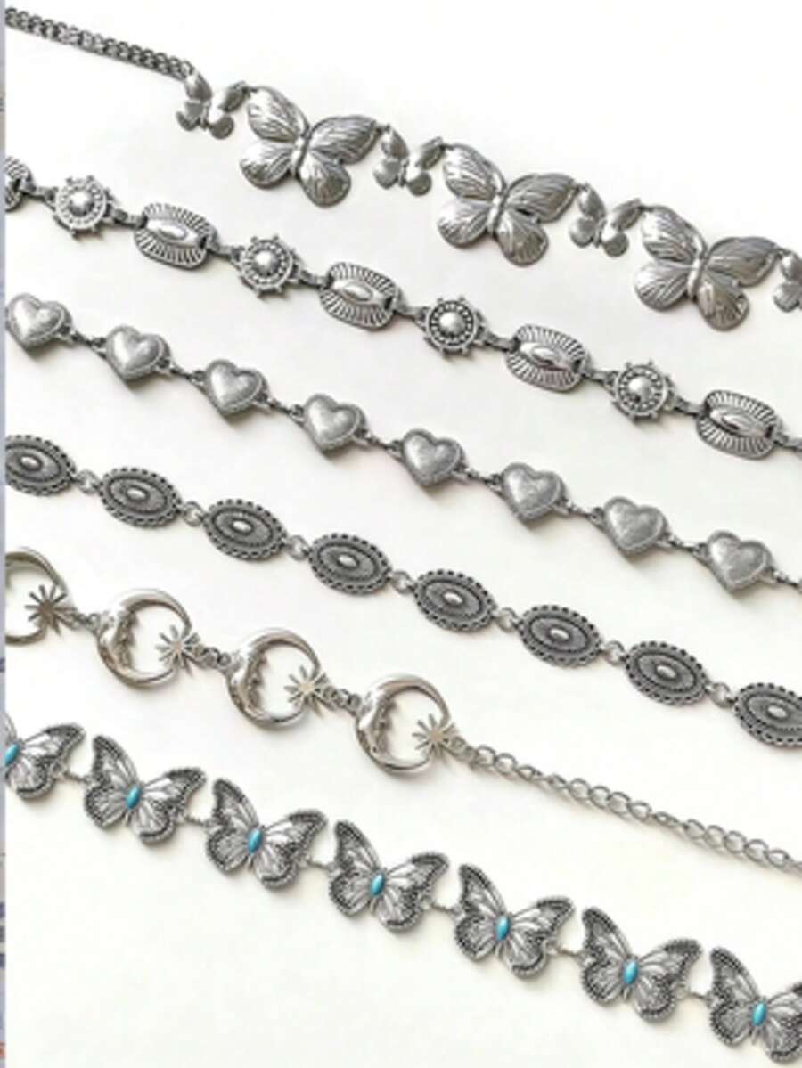 金色时尚腰链，适合女性日常及节日佩戴的链条腰带 - 彩色 - 查看 1