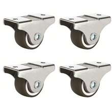 Ruedas pequeñas para muebles, ruedas giratorias de goma suave de perfil bajo, ruedas rígidas silenciosas pequeñas, adecuadas para carritos y cajones - A - Ver 7