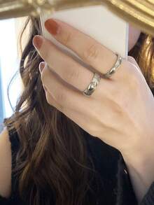 Set de 3 anillos sólidos minimalistas, aptos para uso diario - Multicolor - Ver 10