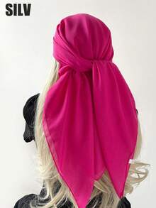 1pc Women Beach Accessories Solid Color Imitation Linen Square Scarf, Headwrap, Bandana, Suitable For Outdoor, Beach, Daily Wear, Holidays - A90 Imitation Cotton and Linen - View 12