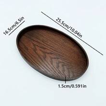 1 Khay gỗ hình elip chắc chắn dùng để đựng thức ăn, bánh mì, bữa sáng, món tráng miệng, cà phê, trà, đồ ăn nhẹ - Khay phục vụ tiệc, nhà bếp, quà Giáng sinh - Cà phê nâu - Xem 13