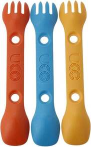 UCO Mini Spork Camping Combo Spoon-Fork Utensil For Kids, 3 Pack - ColorA - Ver 2