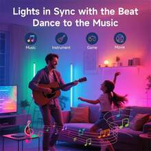 SILAMPDI Lampara de Piso LED Inteligente Lampara de Pie con Control Remoto y Aplicación,RGB Lámpara de Pie Fancy leds DIY Iluminación Ambiental LED es Adecuada para Sala Recamara Sala de Juegos Gamer - RGB - Ver 4