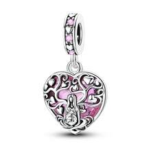 1 pieza Colgante con cuentas plateado, Serie del Día de la Madre letra MOM, Elefante, Conejo, Corazón, Árbol de la Vida, Hija y Madre, Adecuado para pulsera, collar, manualidades de joyería, regalo del Día de la Madre para mamá - Plateado - Ver 22