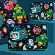 Conjunto de Quebra-Cabeças Infantil - Quebra-Cabeças com Tema de Desenhos Animados (Dinossauro, Sereia, Caminhão de Bombeiros, Espaço, Conto de Fadas, Barco), Brinquedos Educativos Adequados para Crianças Pequenas e Pré-Escolares, Promovem o Desenvolvimento Cognitivo e a Interação Pais-Filhos, Presente Ideal para Meninos e Meninas - Multicolorido - Visão 12
