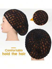 1/4pcs Black Mesh Sleep Cap, Wig Cap, Chef Hat, Fluffy Bun Cover, Suitable For Women, Dancers, Sleep Cap - / - View 6
