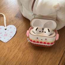 Cute Cartoon Strawberry Cream Cake Smiling Face Design Fashionable Full Coverage Earphone Case, Suitable For Airpods 4th/3rd/Pro/Pro2/2nd/1st/Pro 3rd Generation Earphone Case - Multicolor - View 6