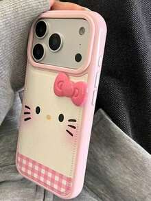 SANRIO 可爱女孩甜美蝴蝶结Hello Kitty手机壳，兼容 17/16 Pro Max，16 Pro新款14女款13时尚硅胶14 Pro Max 17 Pro创意全包手机保护壳 - 彩色 - 查看 3