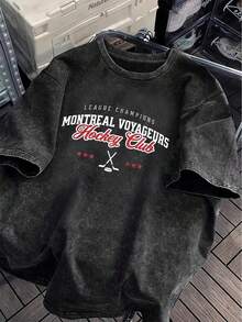 Trending TV Series/Competition Themed Unisex Casual T-Shirt, Classic Washed Tops - Black - View 6