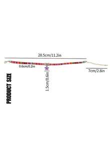 1pc Pet Necklace, Cat/Dog Collar With Adjustable Extension Chain, Metal Material - Multicolor - View 2