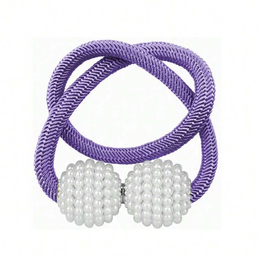 Magnetic Curtain Tiebacks Tie Backs Buckle Clips Holdbacks Ball For Curtain - 1 Purple Item - View 1